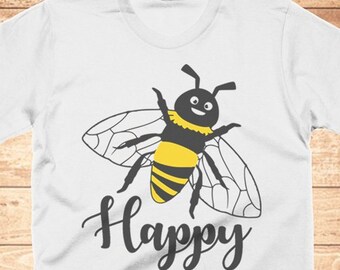 Bee Happy Graphic T-Shirt, Honeybee Gift