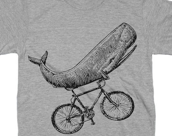 Whale TShirt | Funny Bike Shirts | Mens Tshirts | Womens Graphic Tees Kids Tshirt Mountain Bike Shirt | Funny Whale Shirt