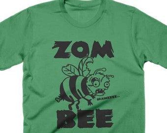 Zombie Bee Halloween Shirt Funny Zombie Graphic Tee Hilarious Weird zombee zom bee Horror Mens Womens Kids