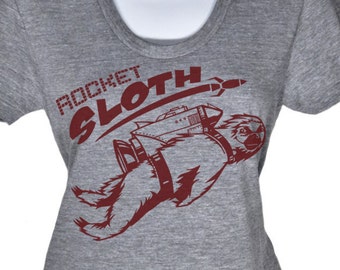 Rocket Sloth Shirt Sloth Gifts Unisex Tshirts Womens Graphic Tees Sloth Tshirt Vintage T Shirts Rocket Ship Engineer Mens Tshirts Kids Tee