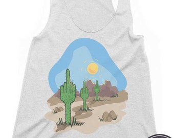 Cactus Tank Top on Racerback Tank For Women | Mens Cactus Tank Top | Unisex Tanks | Workout Clothing | Desert Canyon Tank