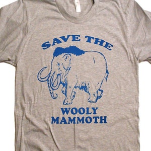 Mens Save The Wooly Mammoth T Shirt - Unisex Tshirts - Funny Tees - Funny T Shirts - Kids Tshirt - Childrens Tshirt - Men - Women - Youth