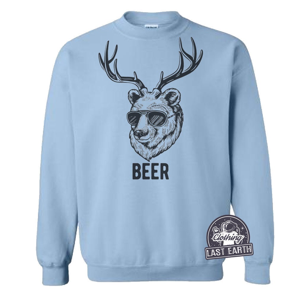 Funny Beer Sweatshirt Deer Bear Beer Sweater Drinking Gift - Etsy Israel