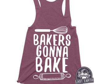 Bäcker gehen zu Bake Racerback Tank | Unisex Tanks | Damen Grafik T-Ungen | Laufen Tank | Damen Tank Tops | Bäcker Geschenk süße Pun lustige Shirts