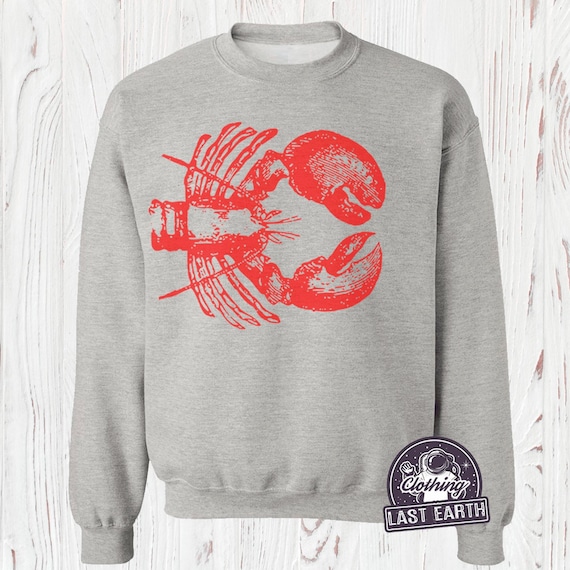 Lobster Sweatshirt Fleece Pullover Sweater Nautical Gift Lobster Lover Gift Mens Sweatshirt Womens Sweatshirt Nautical Sweater Etsy Canada