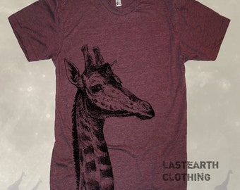 Giraffe Shirt, Unisex Animal T Shirt, Giraffe Illustration, Gifts For Giraffe Lovers, Womens Shirts, Cute Giraffe Shirt