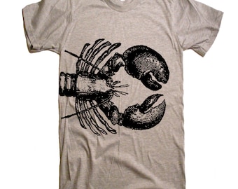 Lobster Shirt Nautical Mens Tshirt Womens Graphic Tees Lobster Tshirt Foodie Gifts For him Illustration Print Shirt