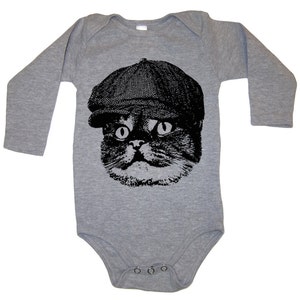 Baby Cat In A Hat Long Sleeve Baby Bodysuit Newborn Baby Shower Gift New Mom Gifts Baby Gift Cat Bodysuit Cats Baby Clothes image 3