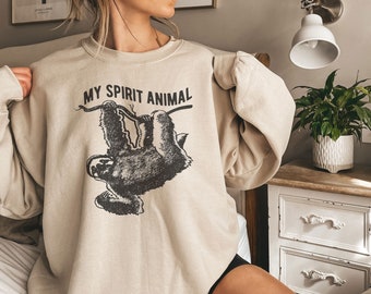 Sloth Sweatshirt, Women's Sloth Shirt, Sloth Spirit Animal Sweatshirt, Sloth Lover Gift, Animal Lover, Nature Shirt, Adventure Shirt Sweater