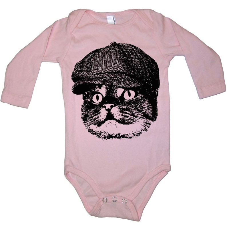 Baby Cat In A Hat Long Sleeve Baby Bodysuit Newborn Baby Shower Gift New Mom Gifts Baby Gift Cat Bodysuit Cats Baby Clothes image 4