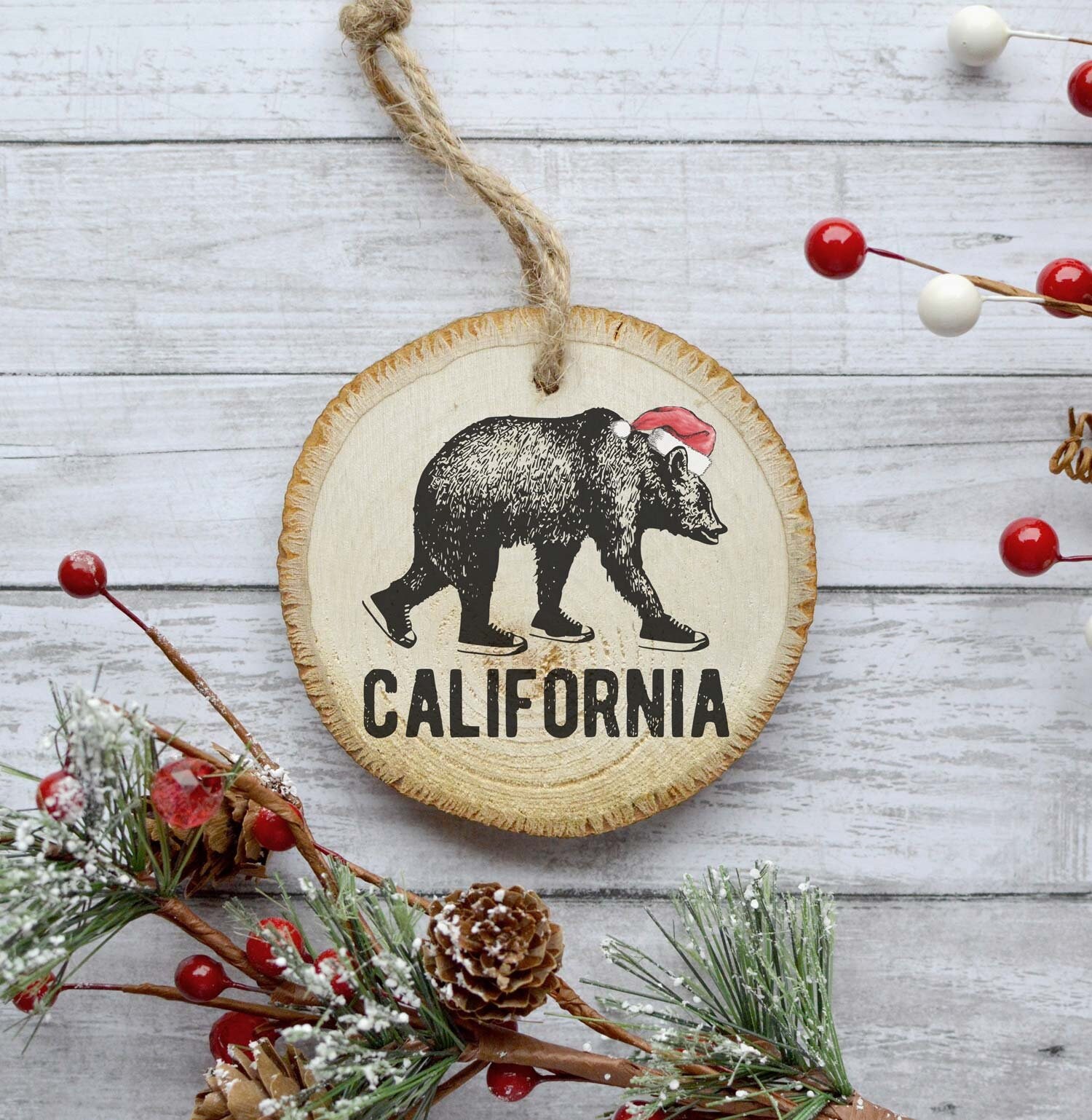 Discover California Bear Christmas Ornament, Animal Print Ornament