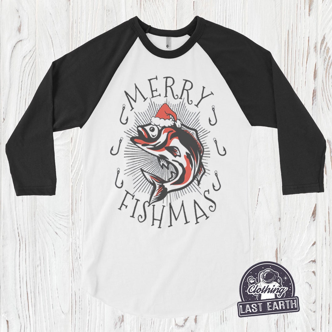 Merry Fishmas Tshirt Christmas Fishing Shirt Fisherman Etsy