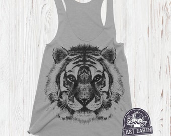 Camiseta sin mangas con estampado de tigre, camiseta de tigre para mujer, tops con estampado animal, camiseta para correr, camiseta sin mangas para entrenar, camiseta sin mangas para mujer, camiseta de tigre para correr