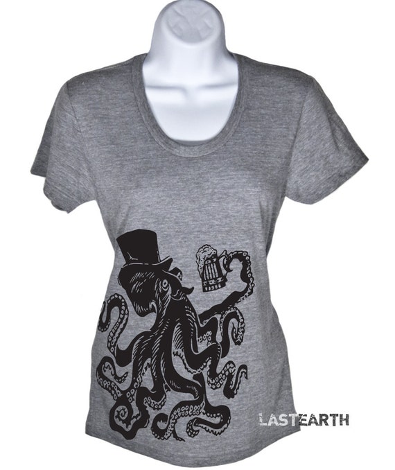 tシャツ OCTOPUS TEE レディース Octopus Tee Mustache Shirt Womens Graphic Tees Mens Tshirt
