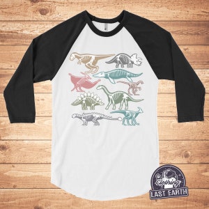 Dinosaur TShirt Vintage Bones Shirt Mens Womens Kids Clothing Prehistoric Graphic Tee Gifts image 2