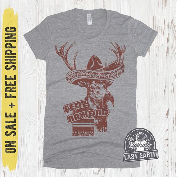 Feliz Navidad T-shirt Womens Tri-blend 