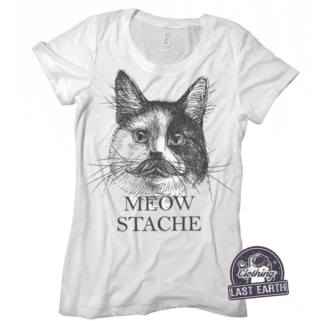 Funny Cat Mustache Shirt Womens Meow T Shirt Mens Hoodie - Etsy
