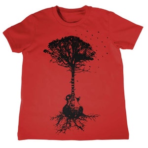 Guitar Tree Of Life And Science Childrens Musical Tree Roots Music Tee Kids Cool Tees Kids Clothing Childrens Birhtday Gifts for Boys Girls image 4