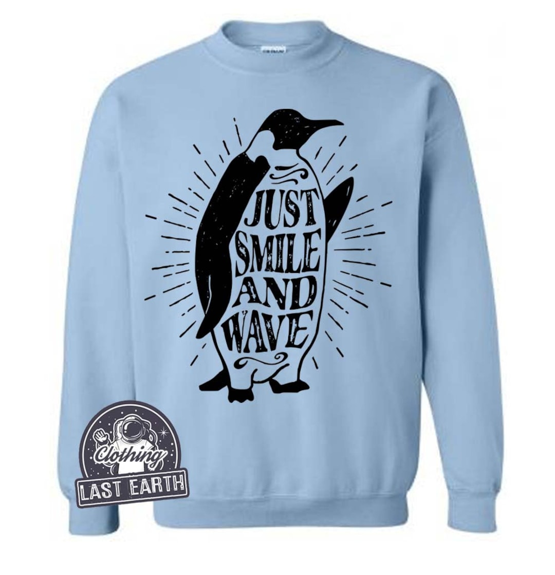 Penguin Sweater, Penguin Gift, Smile and Wave, Mens, Womens, Kids