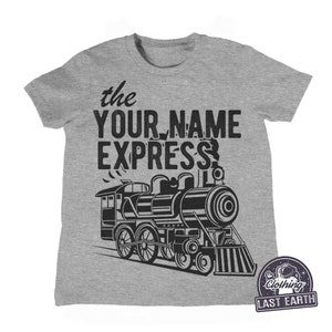 Kids Train T Shirt, Train Birthday Shirt, Personalized Gifts, Steam Engine Kids Tshirt, Summer Shirts for Kids, Toddlers, Baby, Newborn