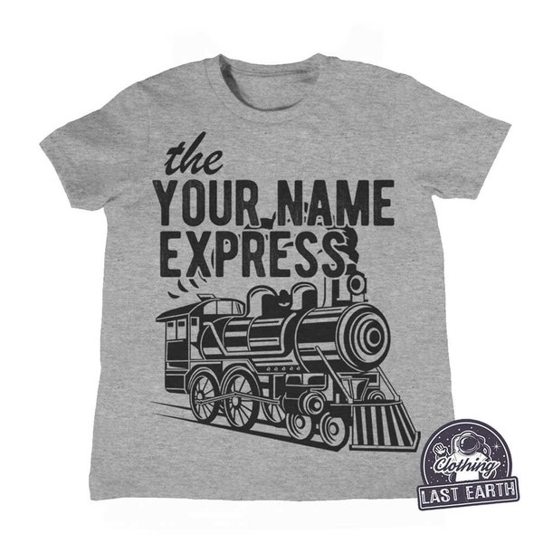 T-shirt train pour enfants, chemise d'anniversaire de train, cadeaux personnalisés, t-shirt enfant machine à vapeur, chemises d'été pour enfants, bambins, bébé, nouveau-né