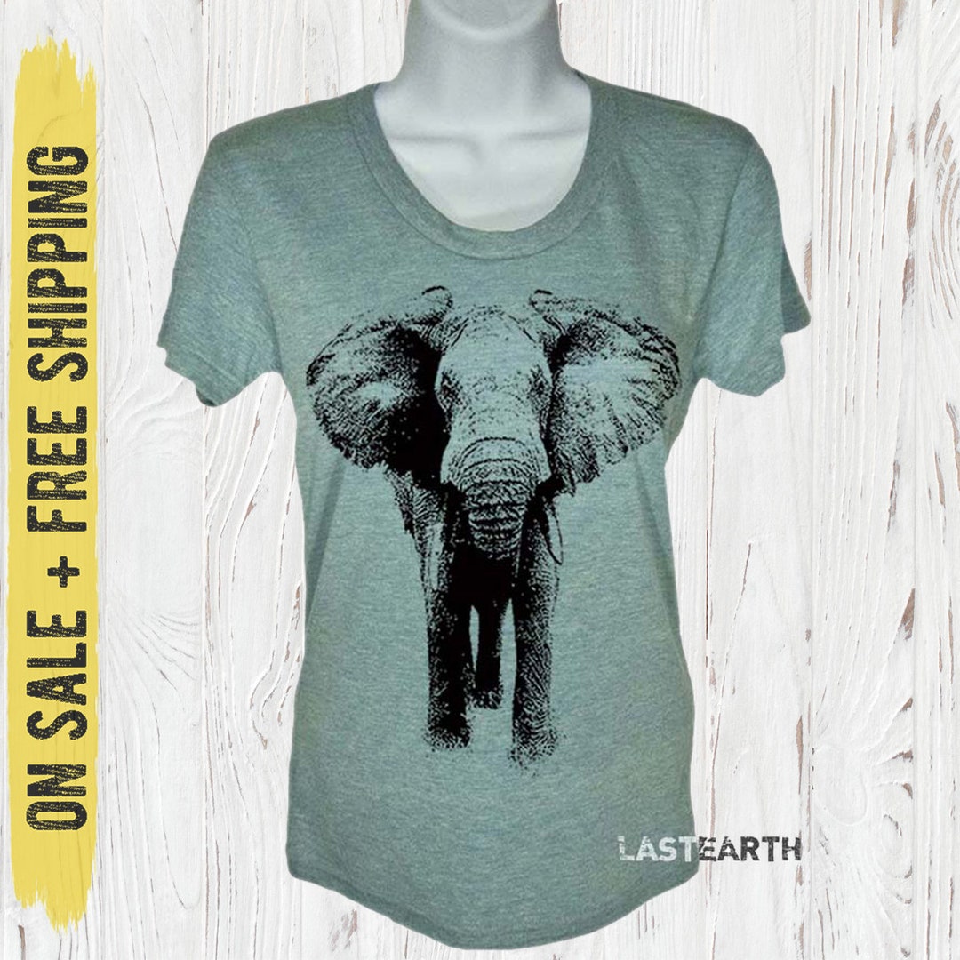 Womens Medium Elephant T-shirt Animal Print on Sale Free - Etsy