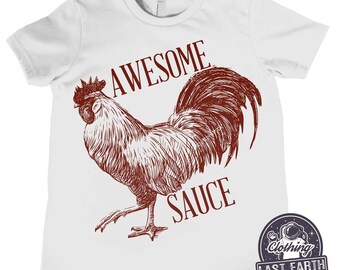 Camiseta infantil com estampa de galo Sriracha | Camiseta divertida para amantes da gastronomia