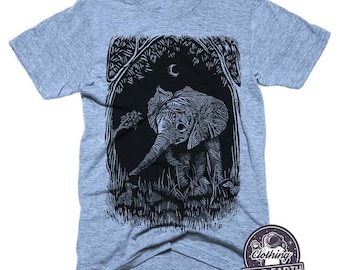 Elephant Shirt | Soft Tri Blend Shirt | Nature Shirts | Camping Shirt | Womens Graphic Tees | Elephant Decor | Elephant Tshirt | Mens Shirt