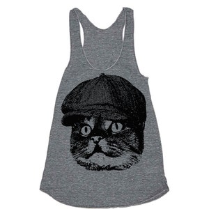 Cat Tanktop Womens Clothing Cat Shirt Womens Athletic Workout Tank - Running Tank Vintage Shirt
