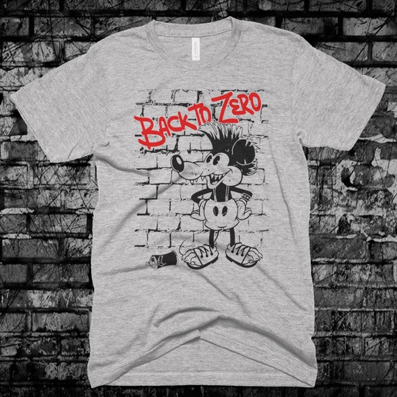 Back to Zero Shirt, Graffiti Art Shirt, Punk Rock T Shirt, Mickey