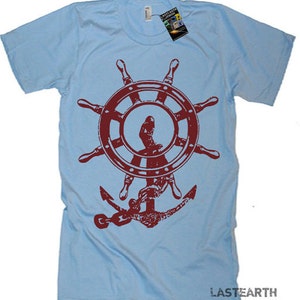 Mens Anchor Ship and Wheel Nautical T Shirt Mens T Shirt - Etsy