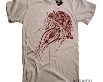 Jellyfish Graphic T-Shirt, Marine Life Ocean Tee, Coastal Boho Style