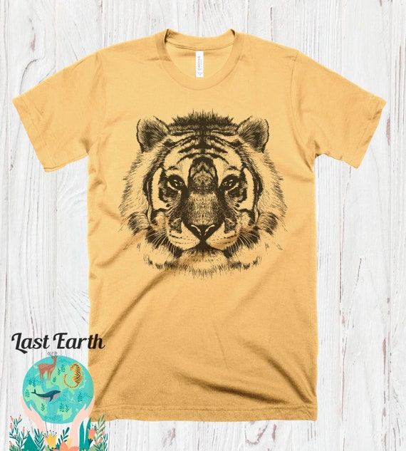 Tiger Shirt Orange Print Tiger Face Gift Tiger Shirt Orange Print Tiger Face Gift