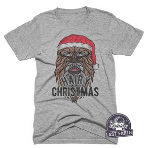 Hårig jul-T-shirt, rolig Chewbacca jultröja, luvtröja, tröja, herr, dam, barnpresenter, rolig sci fi-tröja med skägggåva bild 1