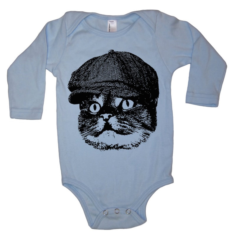 Baby Cat In A Hat Long Sleeve Baby Bodysuit Newborn Baby Shower Gift New Mom Gifts Baby Gift Cat Bodysuit Cats Baby Clothes image 1