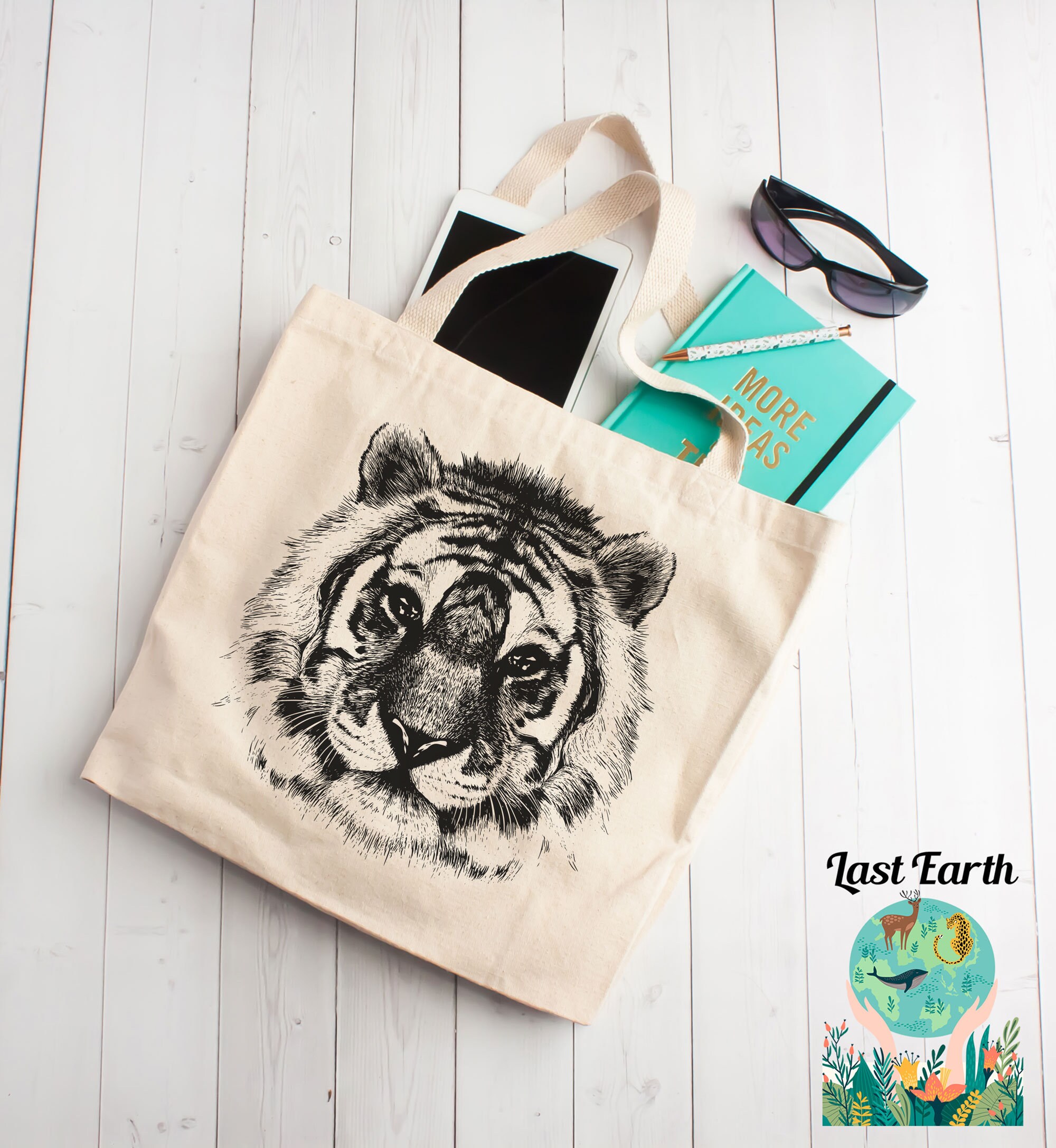 Tiger Tote Bag, Animal Print, Mens, Womens, Kids - Etsy