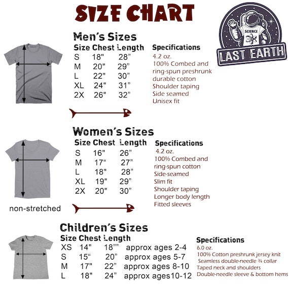 Men S Xs T Shirt Size Chart