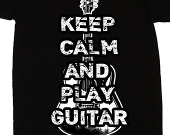 Men's Guitar T-Shirt, Keep Calm and Play Guitar Shirt, Music Gifts