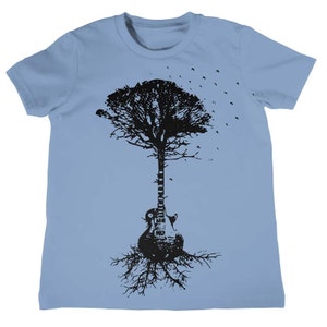 Guitar Tree Of Life And Science Childrens Musical Tree Roots Music Tee Kids Cool Tees Kids Clothing Childrens Birhtday Gifts for Boys Girls image 1