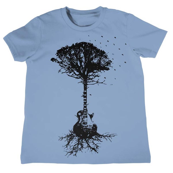 Guitar Tree Of Life And Science Childrens Musical Tree Roots Music Tee Kids Cool Tees Kids Clothing Childrens Birhtday Gifts for Boys Girls