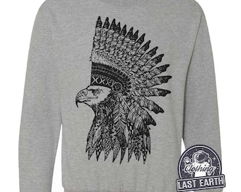 Eagle Sweatshirt | Headdress Sweater | Pullover | Gifts Unisex Sweatshirt | Gift Ideas For Him Her