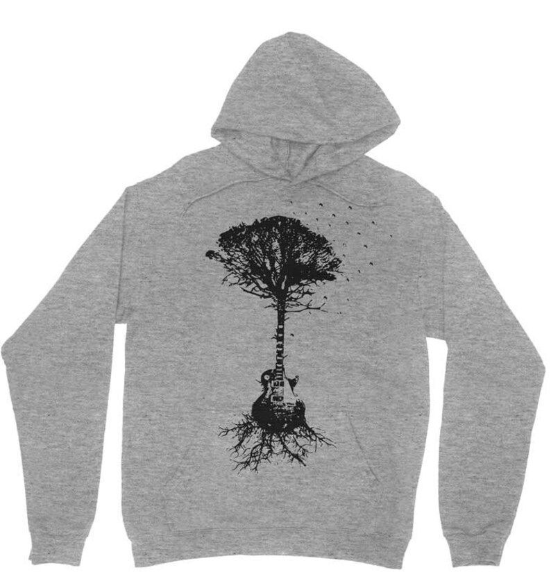 Guitar Tree Music Bird T Shirt tee - Hoodie - Sweatshirt - Pullover - Guitar Gift - Unisex Hoodies - Graphic Tees 