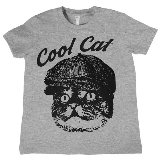 Kids Cool Cat T shirt Boys Girls Birthday Shirt Kids Birthday Gift