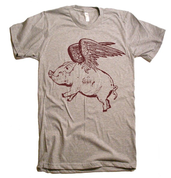 On Sale SALE Flying Pig T Shirt Men Tshirt Gifts For Him Etsy
