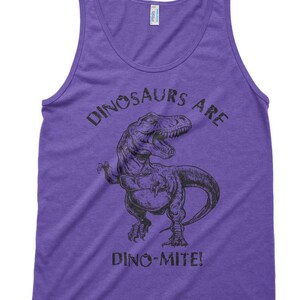 Dinosaurs Are Dinomite Tri-Blend Tank American Apparel Unisex Tanktop XS S M L Color Options image 4