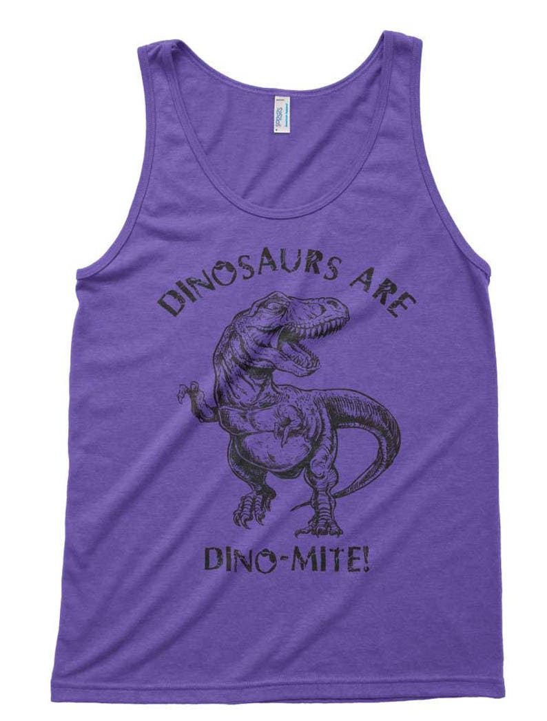 Dinosaurs Are Dinomite Tri-Blend Tank American Apparel Unisex Tanktop XS S M L Color Options image 4