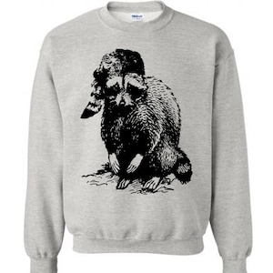 Raccoon Sweater Flex Fleece Pullover Classic Sweatshirt S M L Xl 2X 12 ...