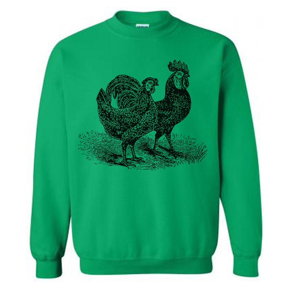 Chickens Sweater Flex Fleece Pullover Classic Sweatshirt S M - Etsy
