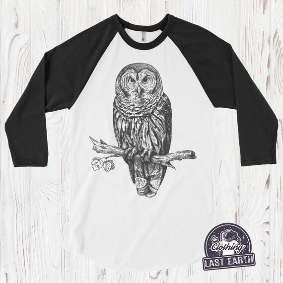 Owl Tshirt Great Grey Owl Shirt Owl Gift for Him Gift for her Owl Tee Owl Art Print Mens T-shirt Owl Lover Cool Owl GIfts