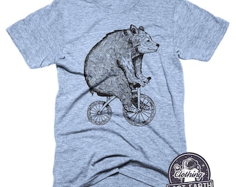 Bear Riding a Bike T-Shirt, Funny Bear Shirt, Camping Shirts, Mens, Womens, Kids Gift